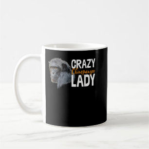 Crazy Chimpansee Lady Art Monkey Chimp Ape Animal Koffiemok