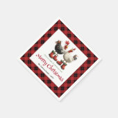 Crazy Christmas chickens napkin editable name set Servet (Hoek)