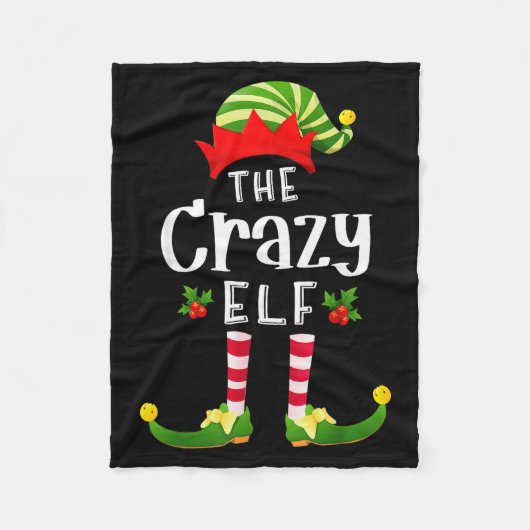 Crazy Christmas Elf Matching Pajama X-mas Party  Fleece Deken (Voorkant)