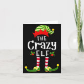 Crazy Christmas Elf Matching Pajama X-mas Party Kaart (Voorkant)