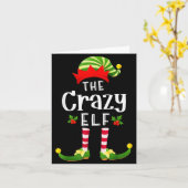 Crazy Christmas Elf Matching Pajama X-mas Party  Kaart (Gele Bloem)