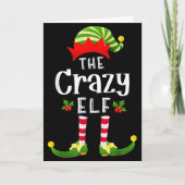 Crazy Christmas Elf Matching Pajama X-mas Party Kaart (Voorkant)