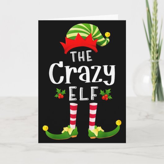 Crazy Christmas Elf Matching Pajama X-mas Party  Kaart (Voorkant)