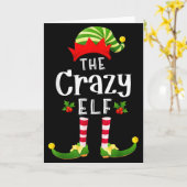 Crazy Christmas Elf Matching Pajama X-mas Party  Kaart (Gele Bloem)