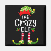 Crazy Christmas Elf Matching Pajama X-mas Party  Magneet (Voorkant)