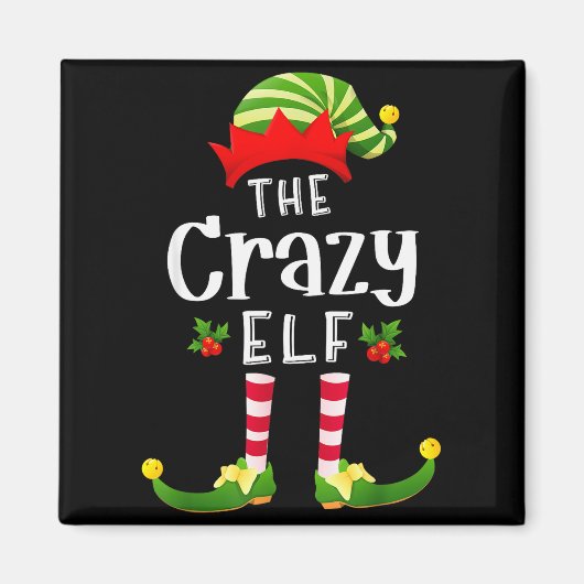Crazy Christmas Elf Matching Pajama X-mas Party  Magneet (Voorkant)