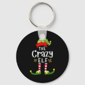 Crazy Christmas Elf Matching Pajama X-mas Party Sleutelhanger (Voorkant)