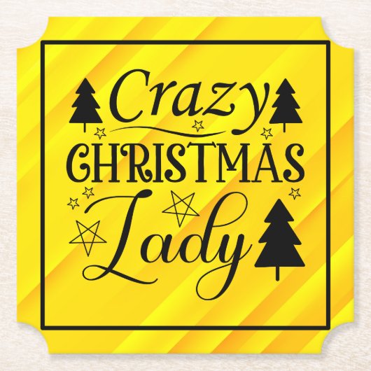 Crazy Christmas Lady-45322 Kartonnen Onderzetters (Voorkant)