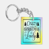 Crazy Christmas Lady-45322 Sleutelhanger (Voorkant Links)