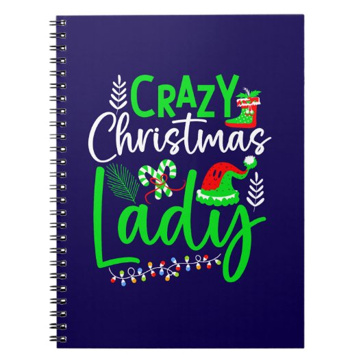 Crazy Christmas Lady-84653 Notitieboek (Voorkant)