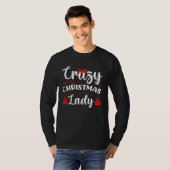 Crazy Christmas Lady Buffalo Plaid Red  Xmas T-shirt (Voorkant volledig)