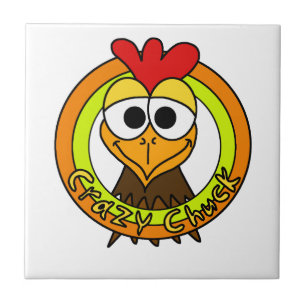 Crazy Chuck Chicken Head Tegeltje