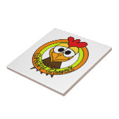 Crazy Chuck Chicken Head Tegeltje (Zijkant)