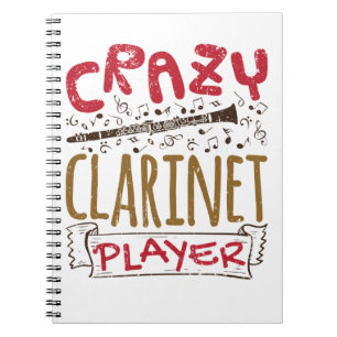 Crazy Clarinet Player Clarinetist Notitieboek