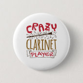 Crazy Clarinet Player Clarinetist Ronde Button 5,7 Cm (Voorkant)