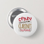 Crazy Clarinet Player Clarinetist Ronde Button 5,7 Cm (Voorkant /achterkant)