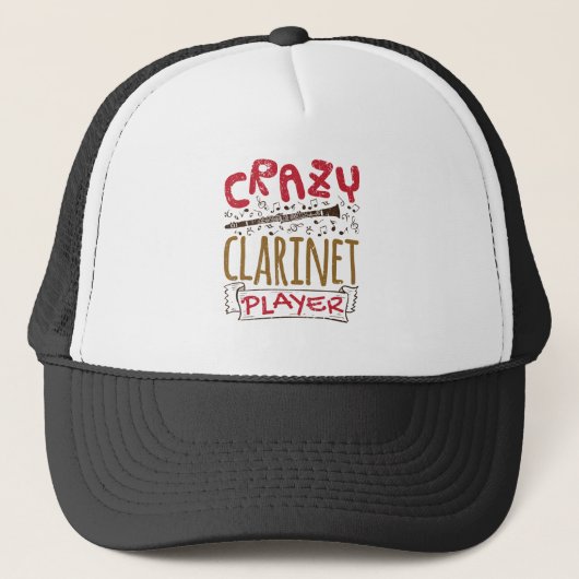 Crazy Clarinet Player Clarinetist Trucker Pet (Voorkant)