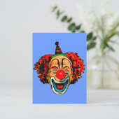  Crazy Clown Briefkaart (Staand voorkant)