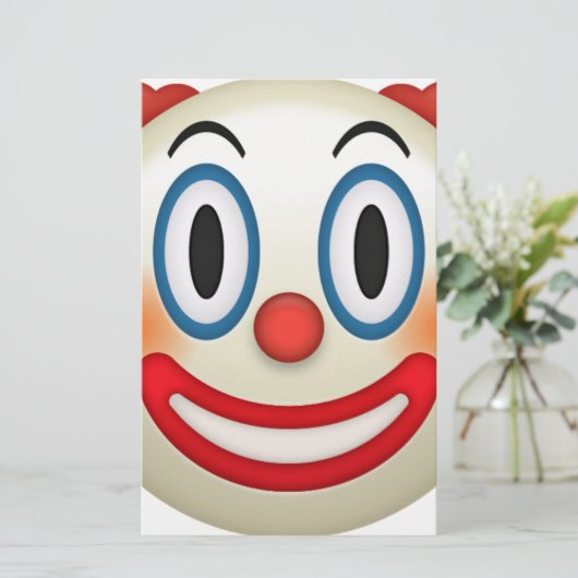 Crazy Clown Emoji Briefpapier (Staand voorkant)