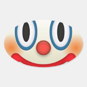 Crazy Clown Emoji Ovale Sticker (Voorkant)