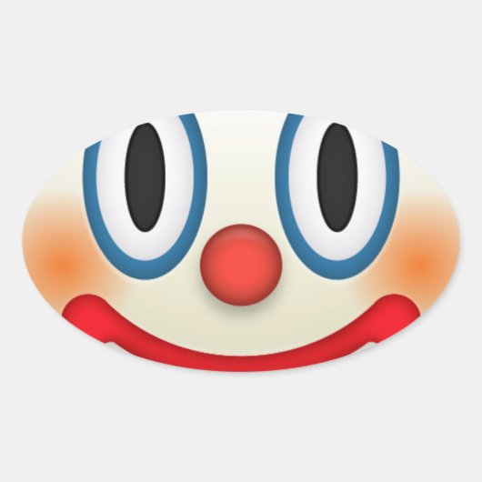Crazy Clown Emoji Ovale Sticker (Voorkant)