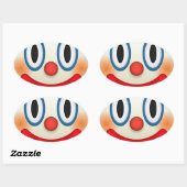 Crazy Clown Emoji Ovale Sticker (Vel)
