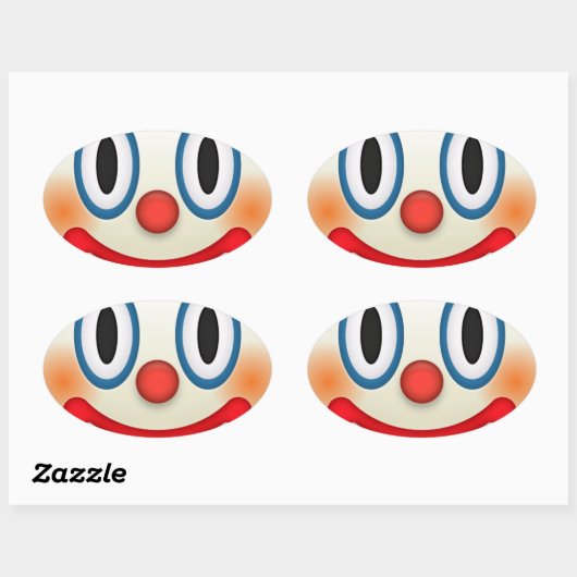 Crazy Clown Emoji Ovale Sticker (Vel)