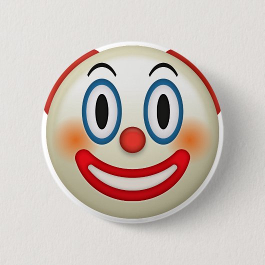Crazy Clown Emoji Ronde Button 5,7 Cm (Voorkant)