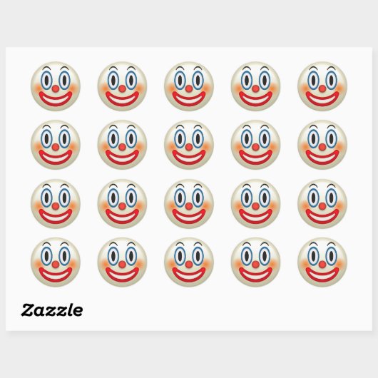 Crazy Clown Emoji Ronde Sticker (Vel)