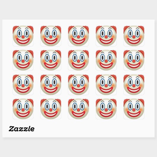 Crazy Clown Emoji Vierkante Sticker (Vel)