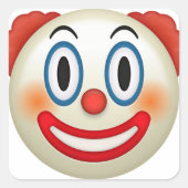 Crazy Clown Emoji Vierkante Sticker (Voorkant)
