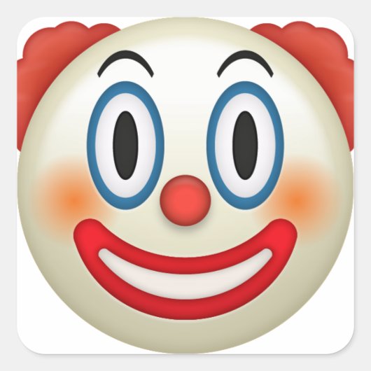 Crazy Clown Emoji Vierkante Sticker (Voorkant)