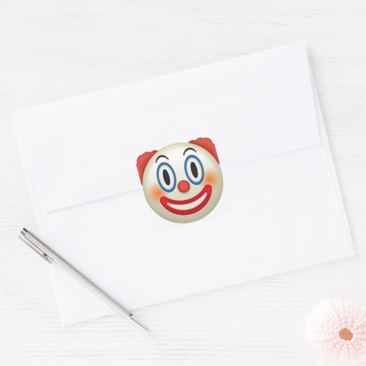 Crazy Clown Emoji Vierkante Sticker (Envelop)