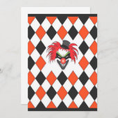 Crazy Clown Halloween Kaart (Voorkant / Achterkant)