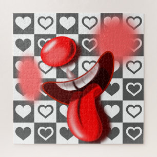 Crazy Clown & Hearts Legpuzzel