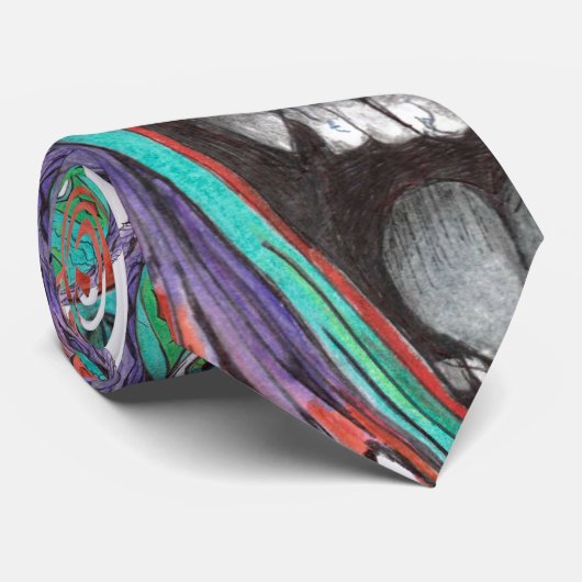 Crazy Clown w/Big Smile op een Stropdas (Opgerold)