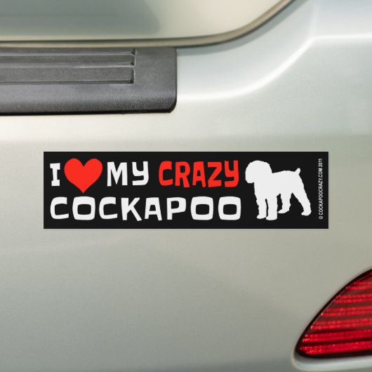 Crazy Cockapoo Bumpersticker (Op auto)