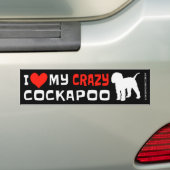 Crazy Cockapoo (Long-Tail) Bumpersticker (Op auto)