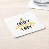 Crazy Cockatiel Lady - Cockatiels Kartonnen Onderzetters (Schuin)