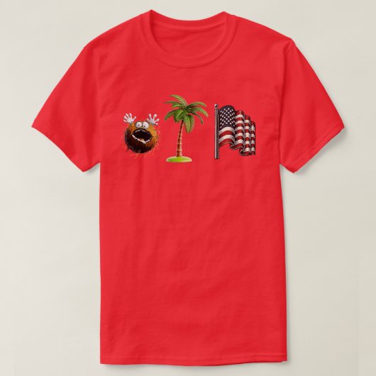 Crazy Coconut Meme Funny USA Palm Tree Meme T-shirt (Design voorkant)