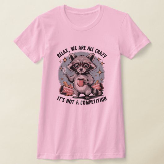 Crazy Coffee Raccoon T-shirt (Laagn)