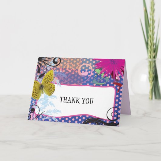 CRAZY COLLAGE Bat Bar Mitzvah - Hartelijk dank Bedankkaart (Voorkant)