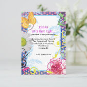 CRAZY COLLAGE Bat Mitzvah Party Kaart (Staand voorkant)