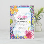 CRAZY COLLAGE Bat Mitzvah Party Kaart (Staand voorkant)