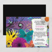 CRAZY COLLAGE Bat Mitzvah Uitnodiging (Voorkant / Achterkant)