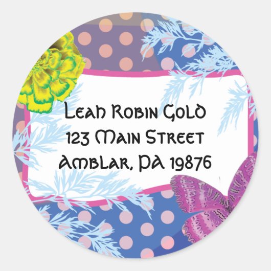 CRAZY COLLAGE Bat Mitzvah Uitnodiging Ronde Sticker (Voorkant)