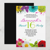 CRAZY COLLAGE Sweet 16 Zestien Uitnodiging (Voorkant / Achterkant)