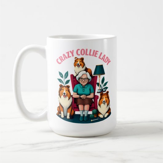 Crazy Collie Lady Koffiemok (Links)