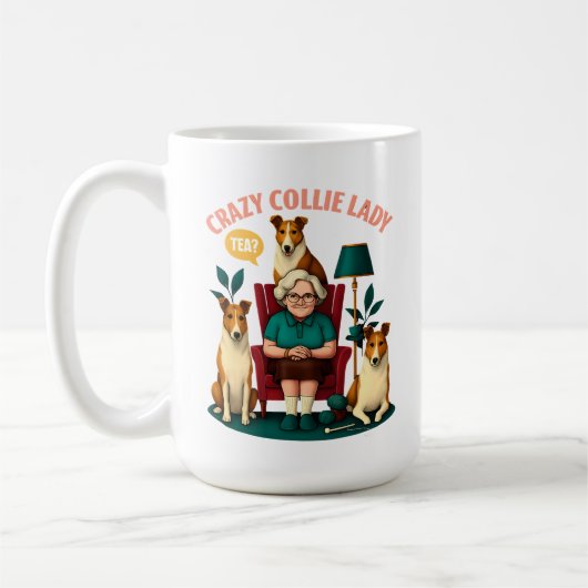 Crazy Collie Lady Koffiemok (Links)