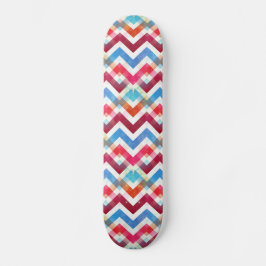 Crazy Colorful Chevron Stripes Zig Zags Roze Blauw Persoonlijk Skateboard
